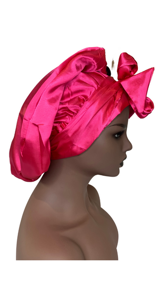 Luxury Silk Designer Bonnet - Pink - The Braid Angel