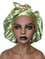 Sage Green Bonnet with Ties